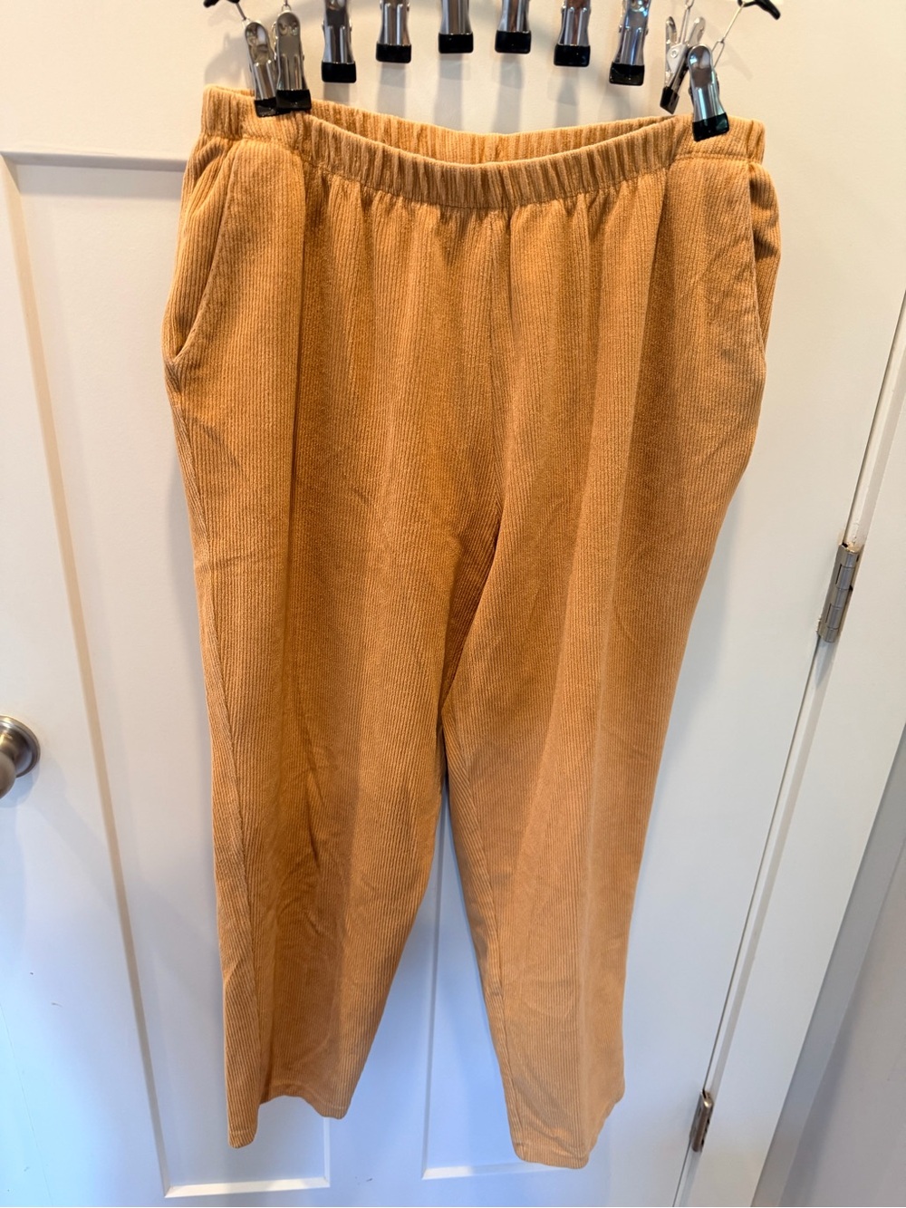 Lands’ End Women’s L 14-16 Tan Corduroy Pull On Stretch Pants